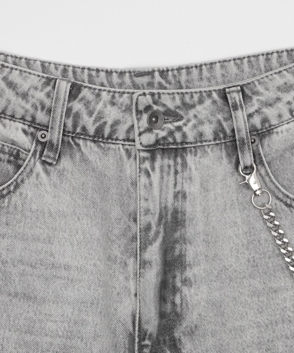 WEGO 【ユニセックス着用ITEM】チェーン付きスーパーバギーデニムショーツ 