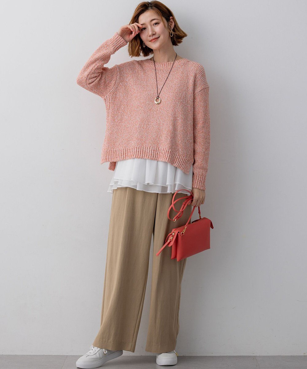 23区 L 【先行予約】コットンコードミックス クロップド ニット 