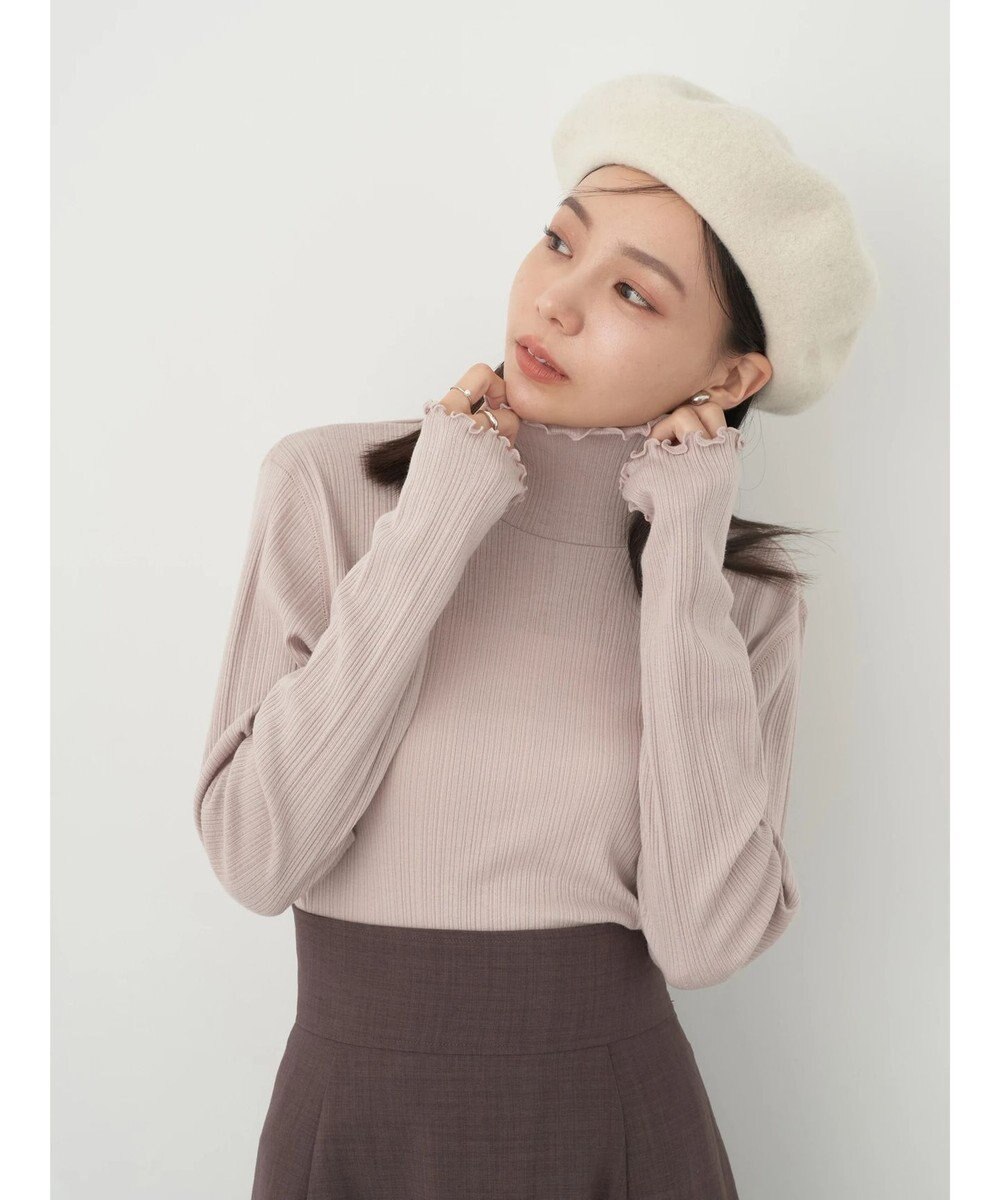 earth music&ecology コットンシアータートルネックプルオーバー 