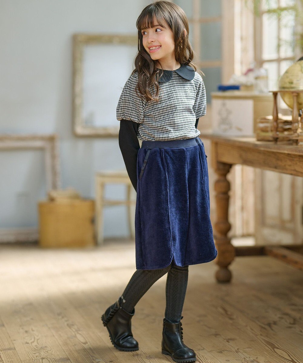 組曲 KIDS 【110-140㎝】チェックジャガード トレーナー 