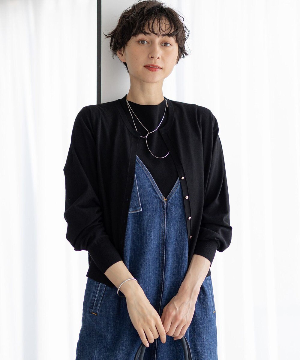 23区【前後着用可能】ヴィスコースストレッチ カーディガン ブラック38号 23区【前後着用可能】ヴィスコースストレッチ カーディガン ブラック38号