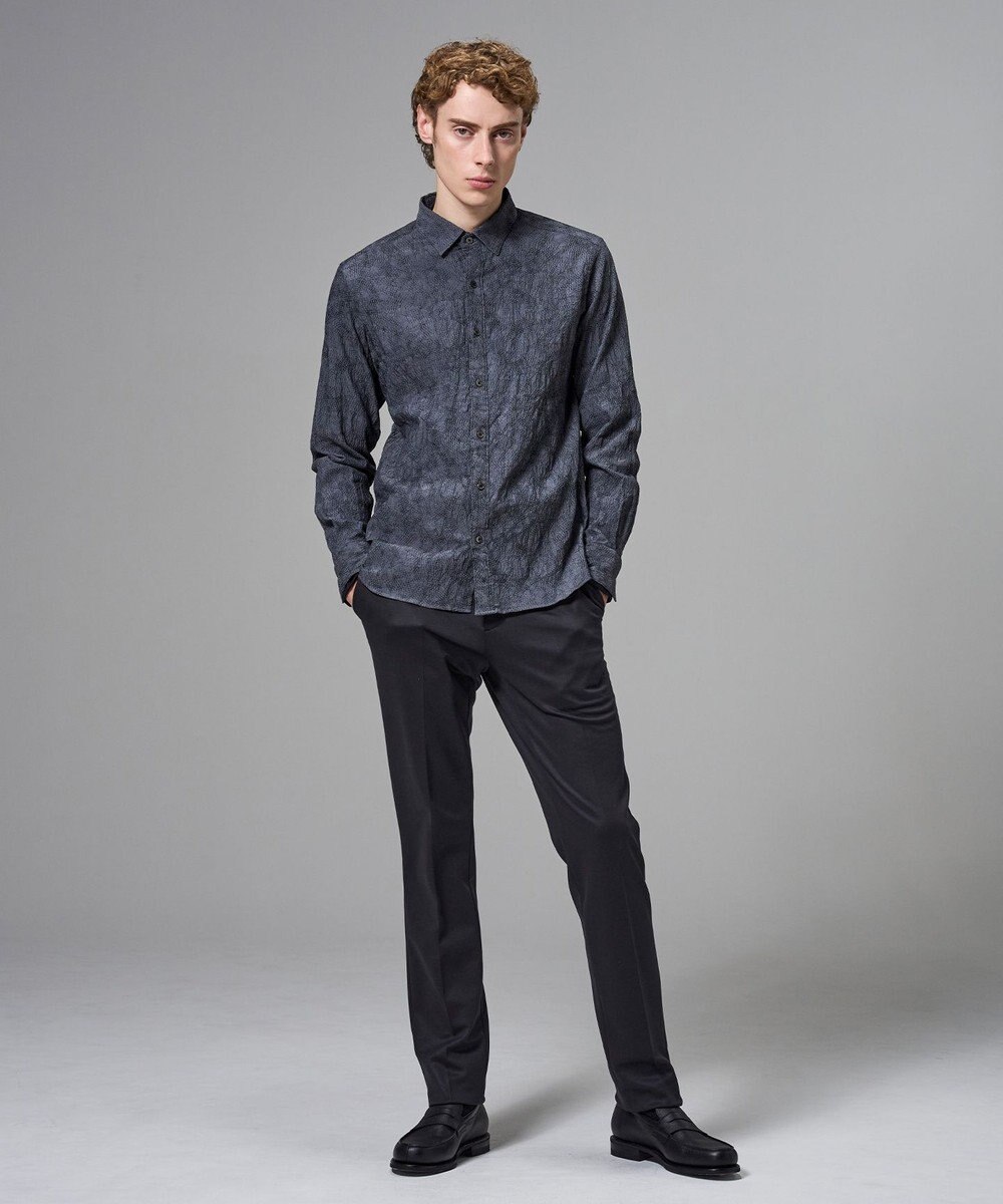 JOSEPH HOMME アブストラクトジャガードストレッチ　レギュラーカラーシャツ 