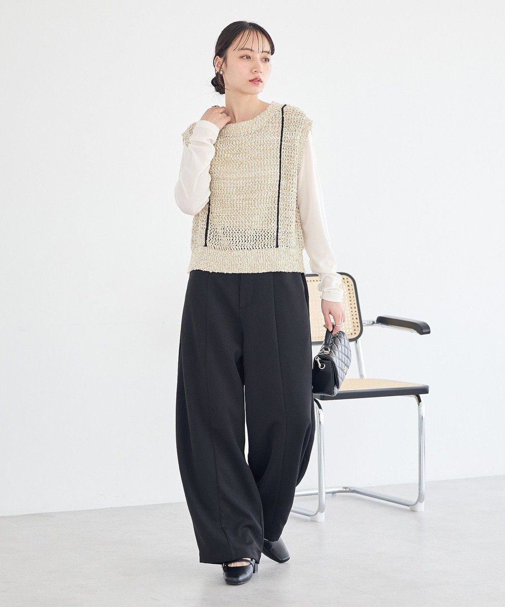 earth music&ecology 配色ラインＭＩＸニットベスト 