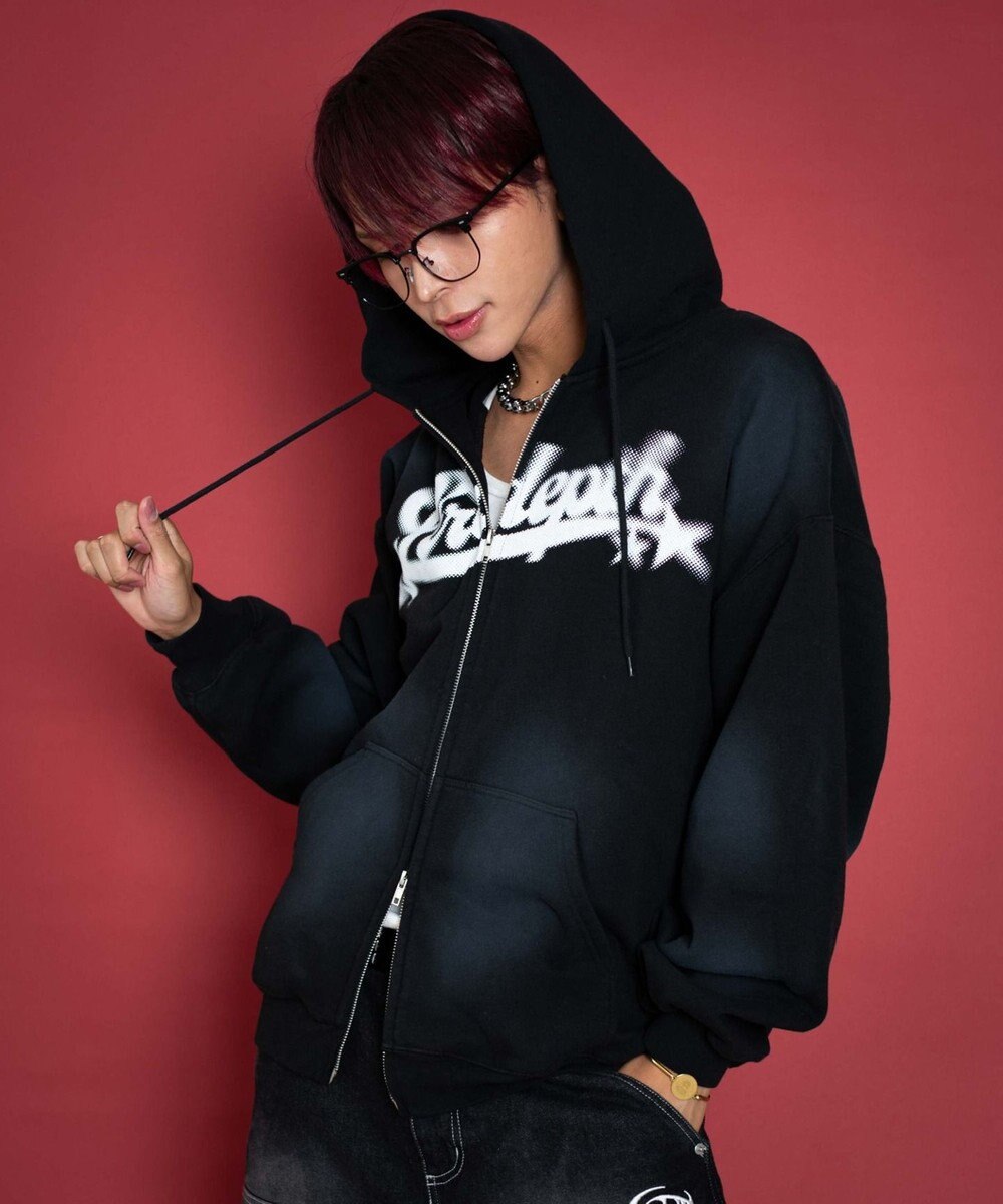 WEGO 【ユニセックス着用ITEM/MLサイズ展開】グラフィックZIPパーカー 