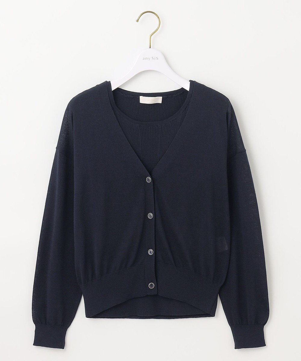ANY SIS 【美人百花6月号掲載】2SET シアーカーディガン アンサンブル 