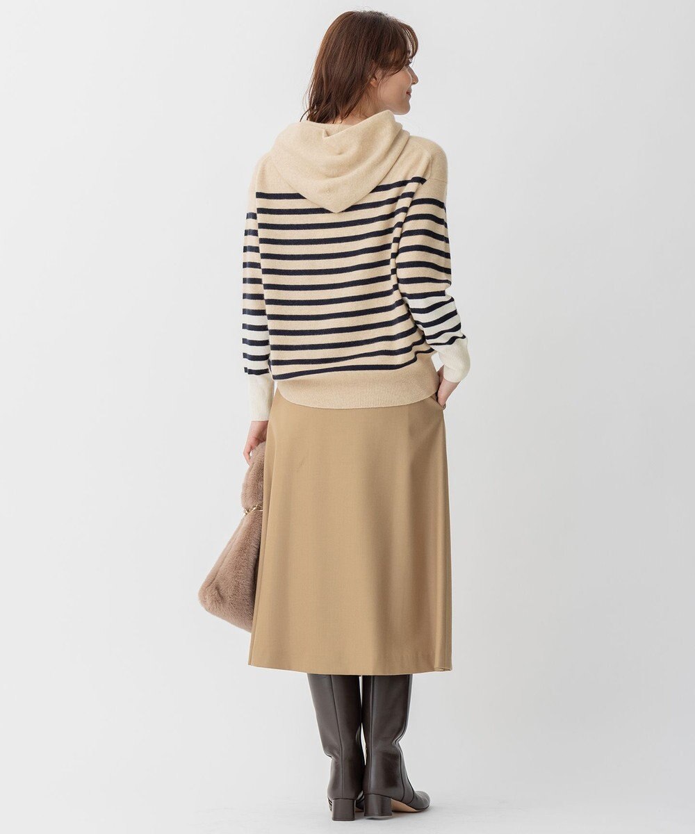 自由区 【洗える】ピュアカシミヤミルド フーディーニット 