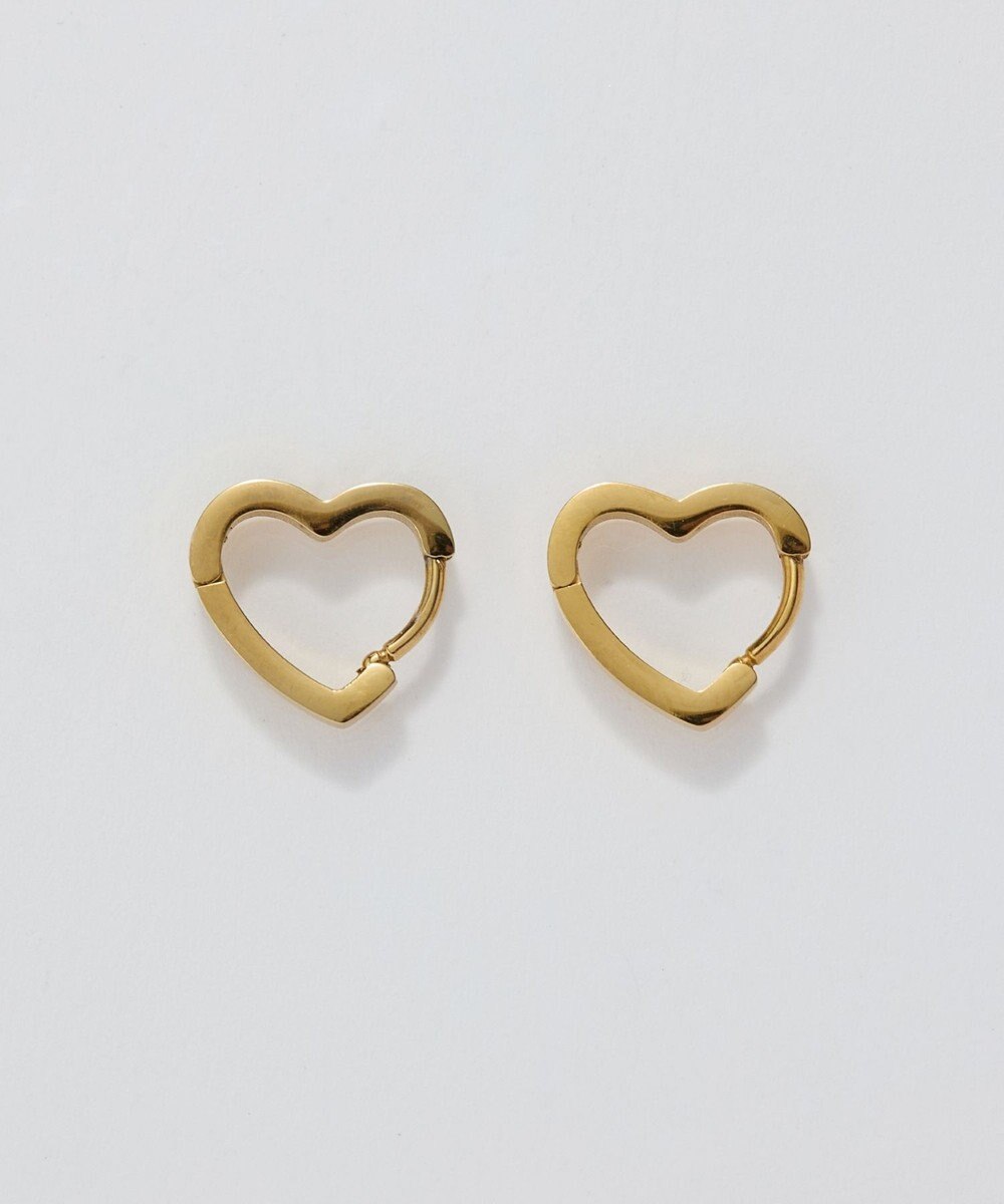Phoebe 【金属アレルギー対応】ハートフープワンタッチピアス　ゴールド/サージカルステンレス 