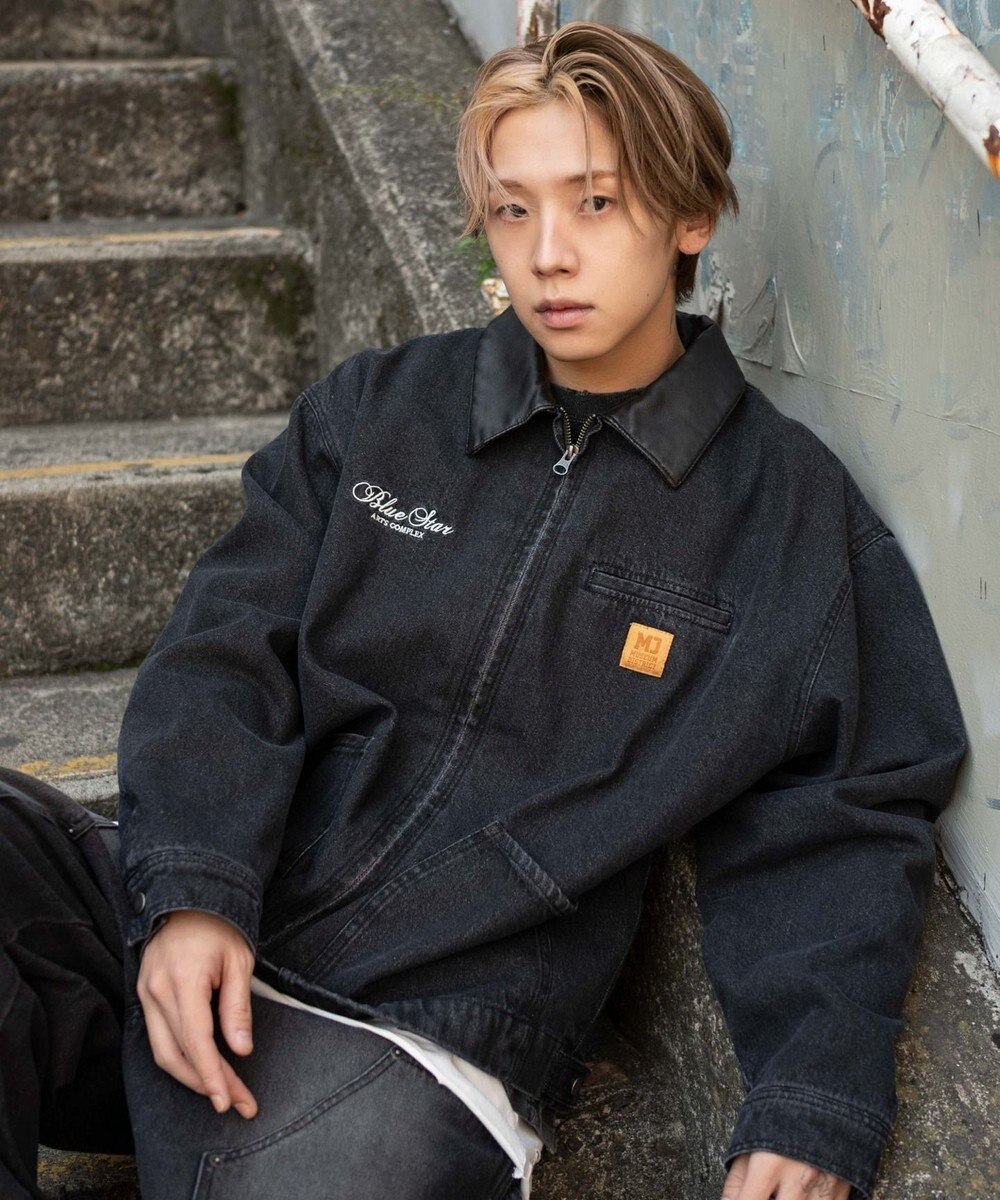 WEGO 【ユニセックス着用ITEM/MLサイズ展開】ワーカーズZIPデニムジャケット 