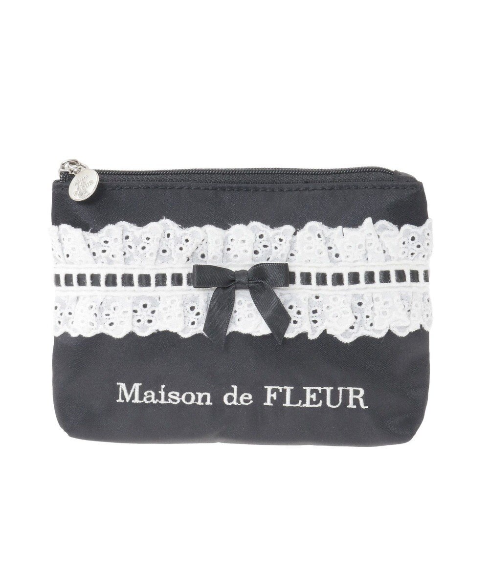 Maison de FLEUR コットンフリルポーチ 