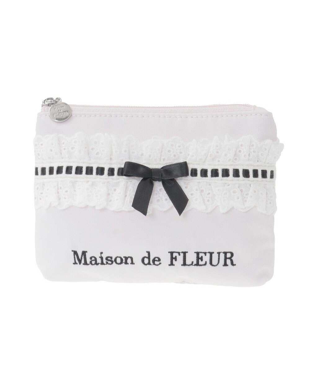 Maison de FLEUR コットンフリルポーチ 