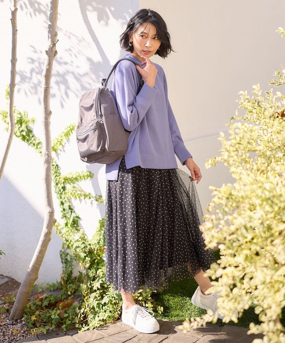 ANY 【洗濯機可】クルーネックポンチョ 