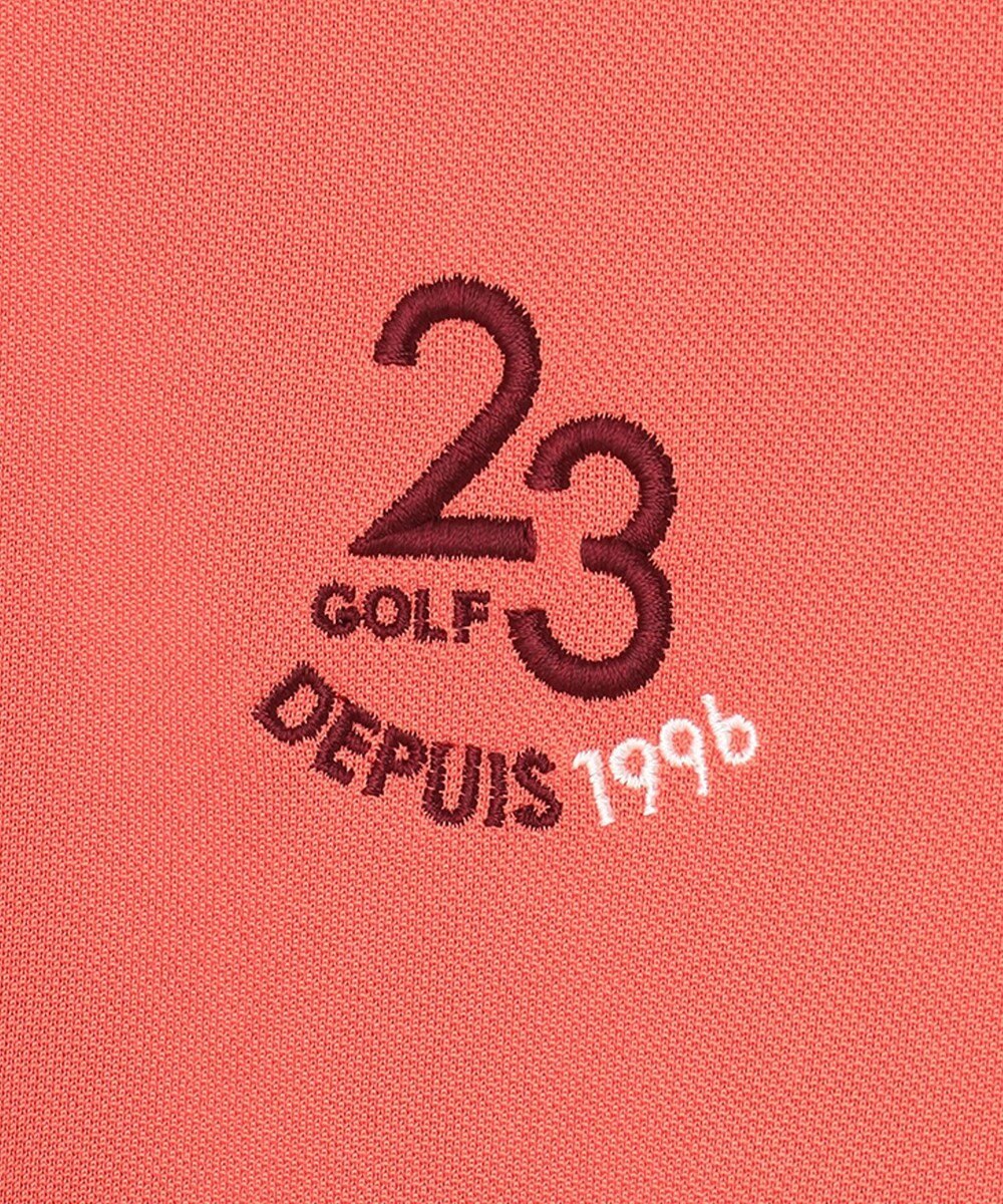 23区GOLF 【WOMEN】無地×プランティカプリント 半そでポロシャツ 