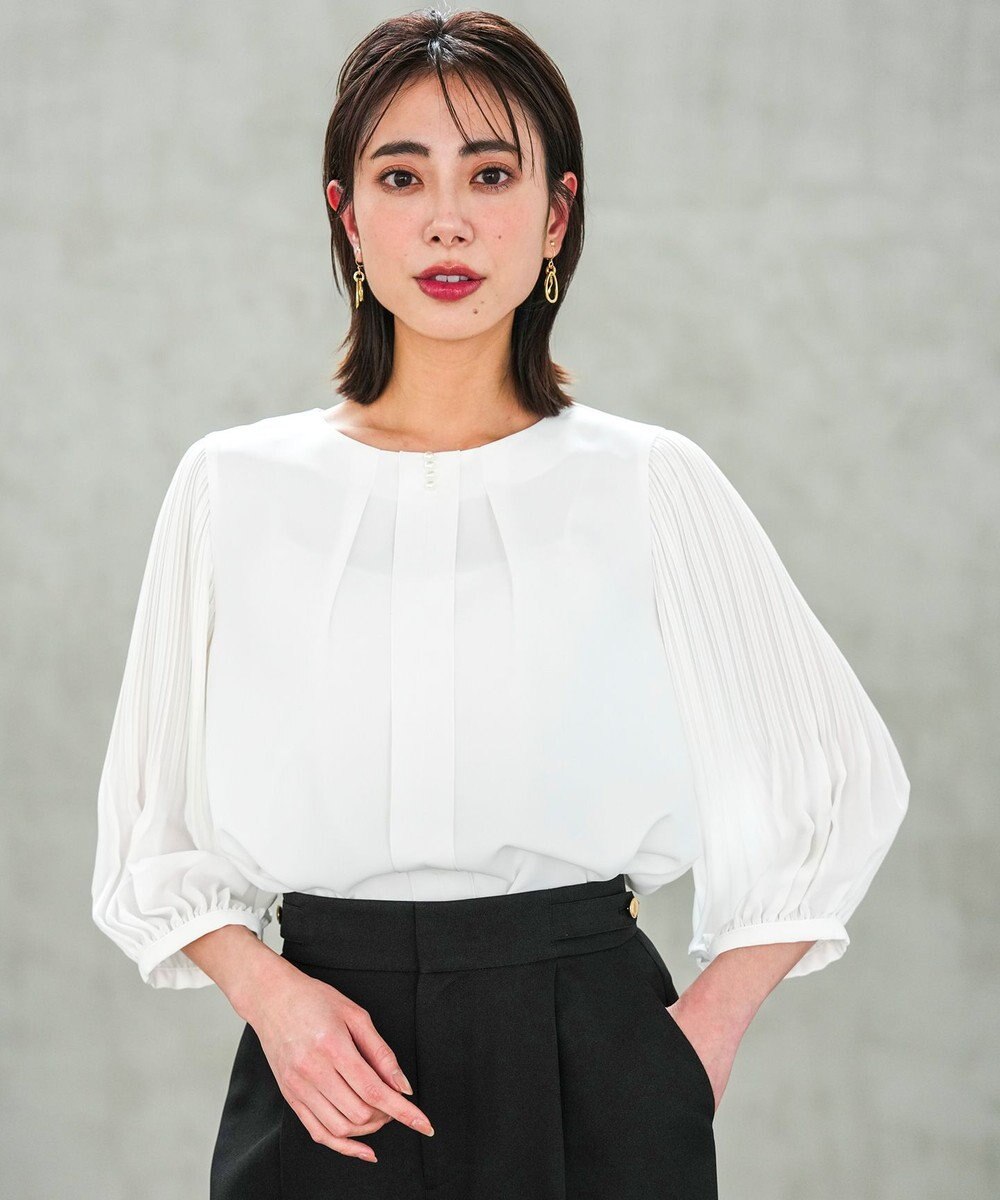 ANY SIS プリーツスリーブ ブラウス 