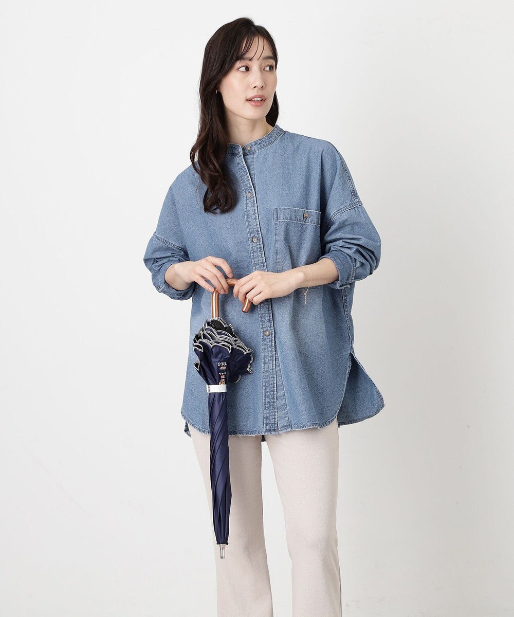 MOONBAT 【WEB限定/遮光率100%/遮熱/UV】POLO RALPH LAUREN（ポロ ラルフローレン）晴雨兼用日傘 ワンポイント ポロベア刺繍 フリル 長傘 