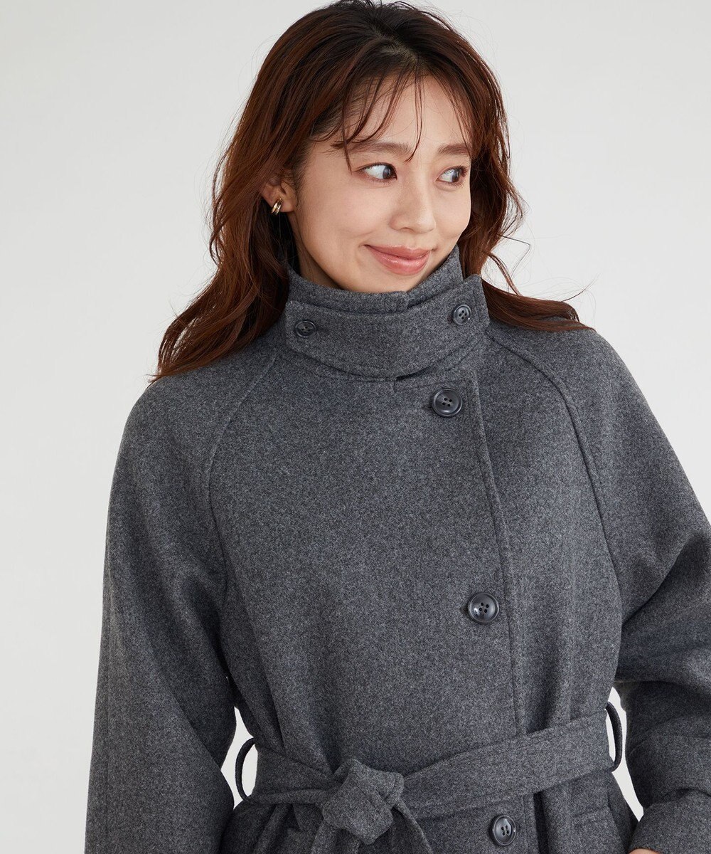 Feroux 【古畑星夏さん着用】スタンドネックウールライク コート 