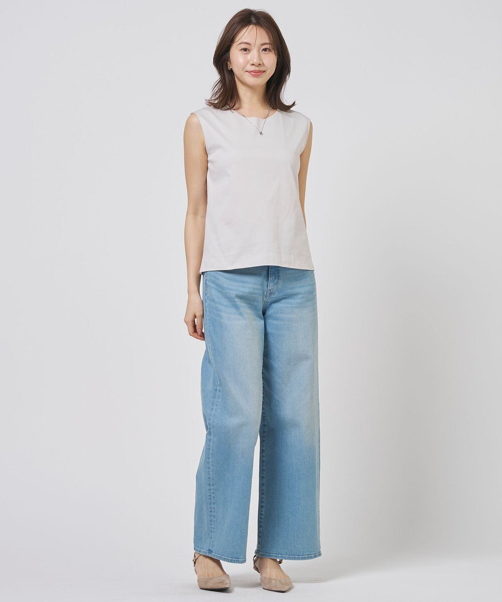 J.PRESS LADIES S スムースジャージー ノースリーブ カットソー 