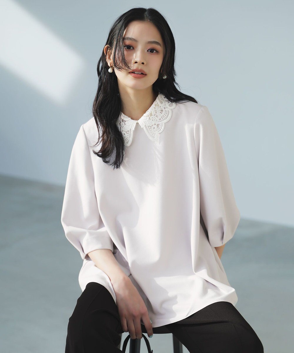 UNFILO L 【ご好評により追加生産/襟は取り外し可能な2WAY】BEAUTY MOVE レース襟ブラウス 