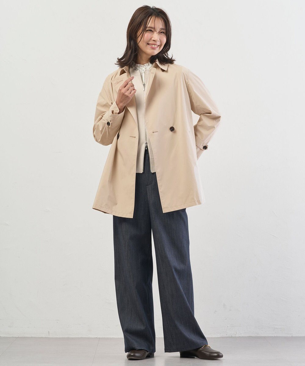 J.PRESS LADIES L セルロースシャンブレー セミワイド パンツ 