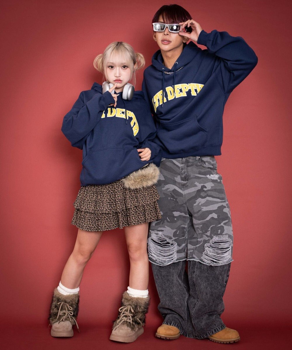 WEGO 【ユニセックス着用ITEM/MLサイズ展開】カレッジプルパーカー 