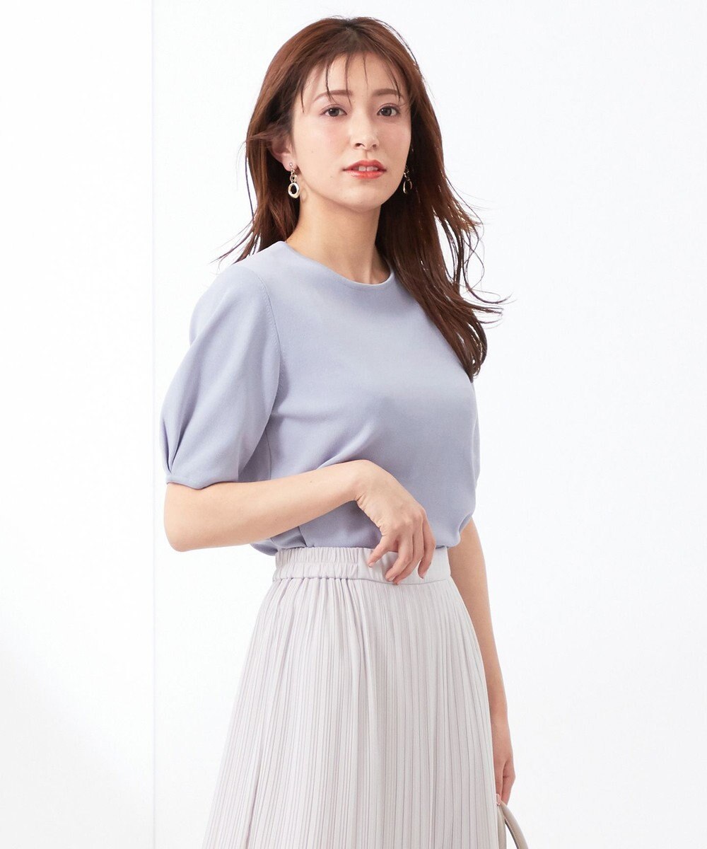 ANY SIS 【洗える】タックスリーブパール調 ニット 