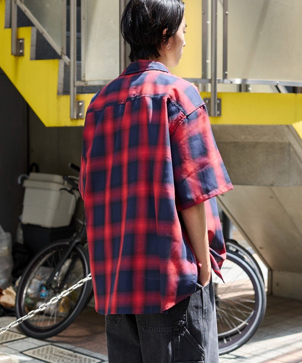 WEGO 【ユニセックス着用ITEM/SMLサイズ展開】オンブレチェックシャツ（SS） 