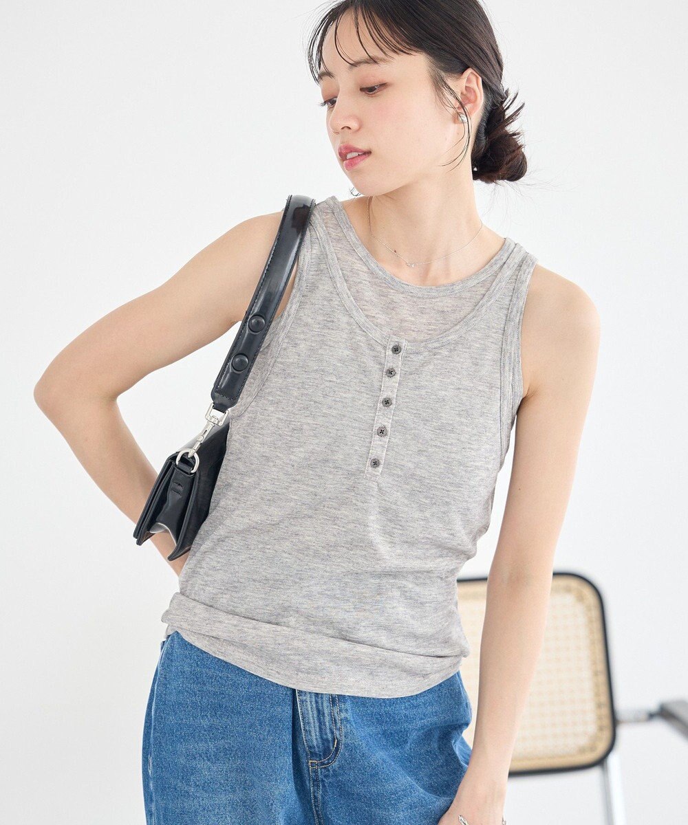 earth music&ecology 【SET】シアーフライスレイヤードタンクトップ 