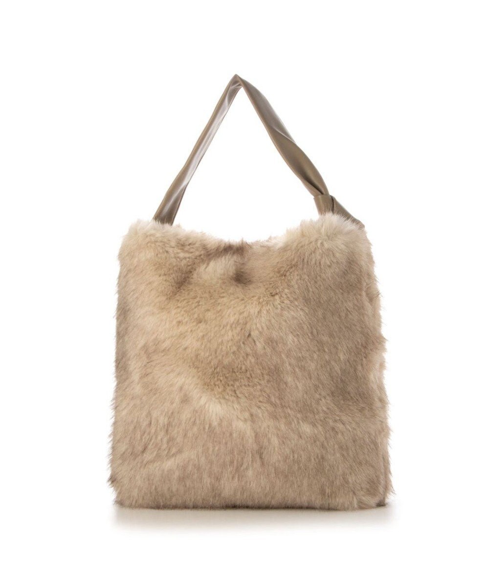 UNBILLION カシュカシュ cachecache / リボンワンハンドルミンク風エコファートート 