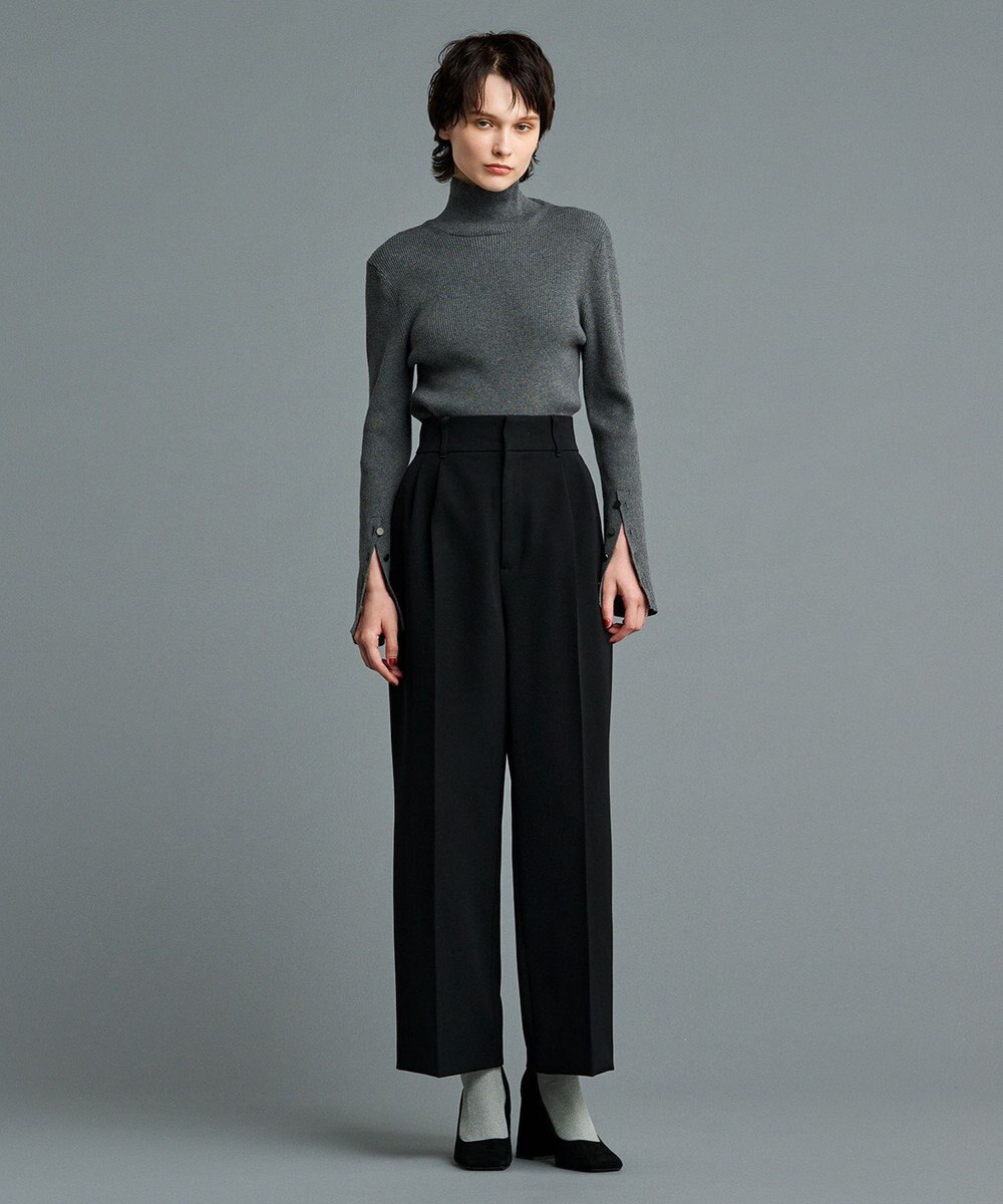 uncrave 【防しわ・UVカット・洗濯機洗い可】バルキーツイル ワイドパンツ(サスペンダー付き)（uncrave STANDARD） 