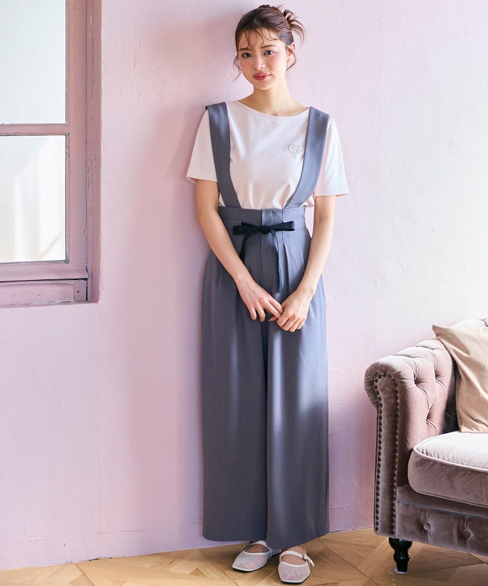 Feroux 【洗える】ワンポイント刺繍Tシャツ 