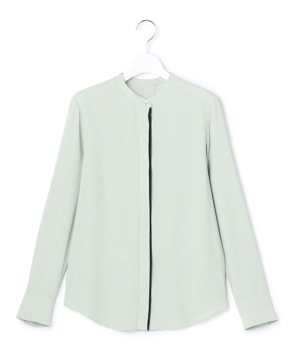 ICB L 【新色追加・WEB限定カラーあり】BackSatinAmunzen バンドカラーブラウス 