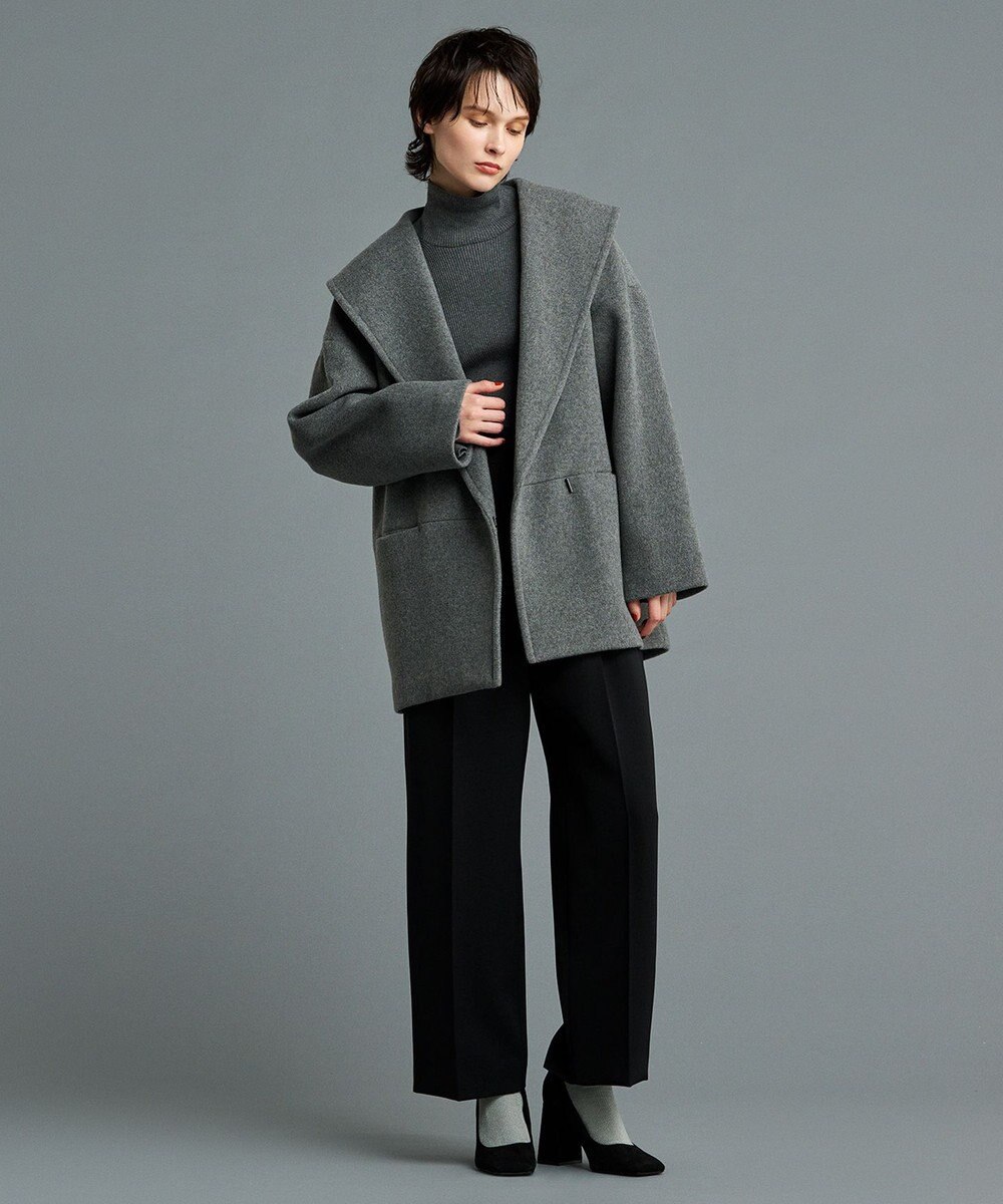 uncrave 【防しわ・UVカット・洗濯機洗い可】バルキーツイル ワイドパンツ(サスペンダー付き)（uncrave STANDARD） 