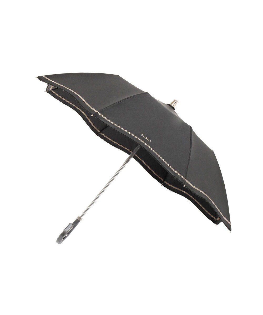 MOONBAT 【 遮光率100％/遮熱/UV】FURLA(フルラ) 晴雨兼用日傘 ジッパー刺繍 折りたたみ傘 楽折 