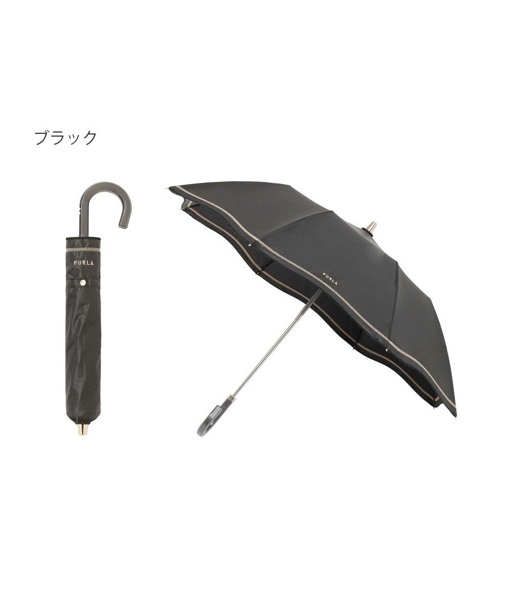 MOONBAT 【 遮光率100％/遮熱/UV】FURLA(フルラ) 晴雨兼用日傘 ジッパー刺繍 折りたたみ傘 楽折 