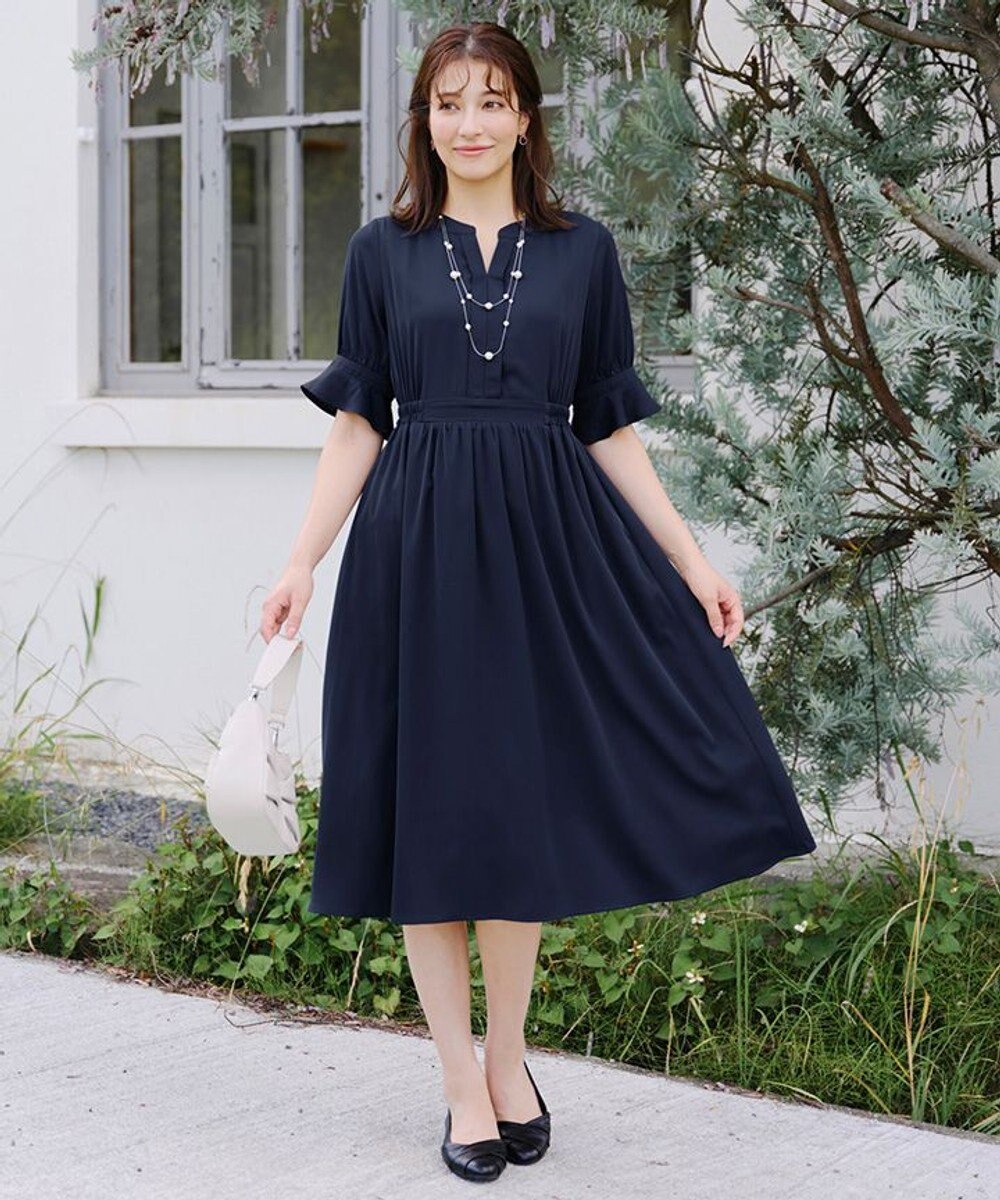 Tiaclasse 【洗える】キャンディースリーブ花柄ワンピース 