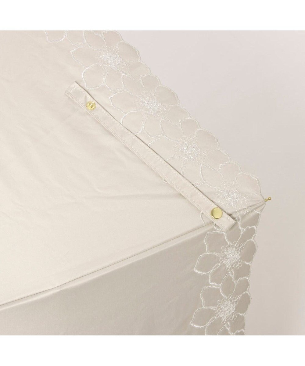 UNBILLION カシュネ cachenez / PUグレースフラワー刺繍トップレス2段折りたたみ傘 