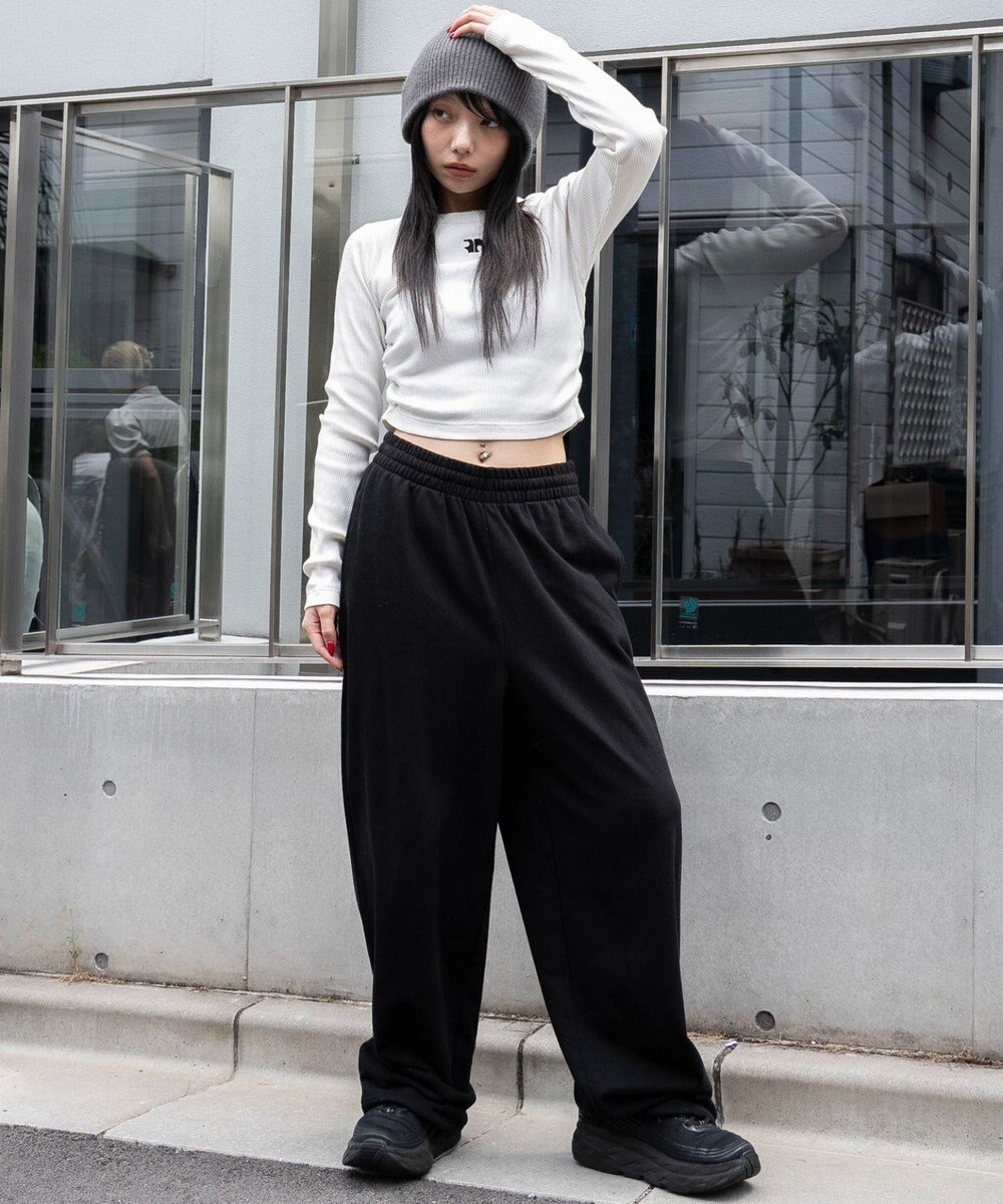 WEGO 【ウエストゴム/XSSMサイズ展開】スウェットワイドパンツ 