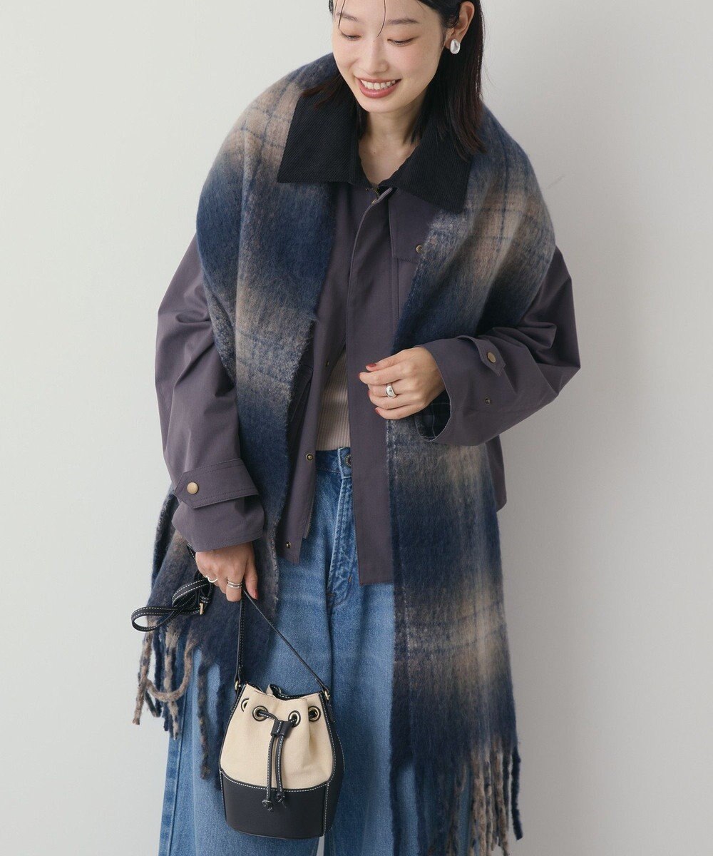 AMERICAN HOLIC チェックシャギーマフラー 