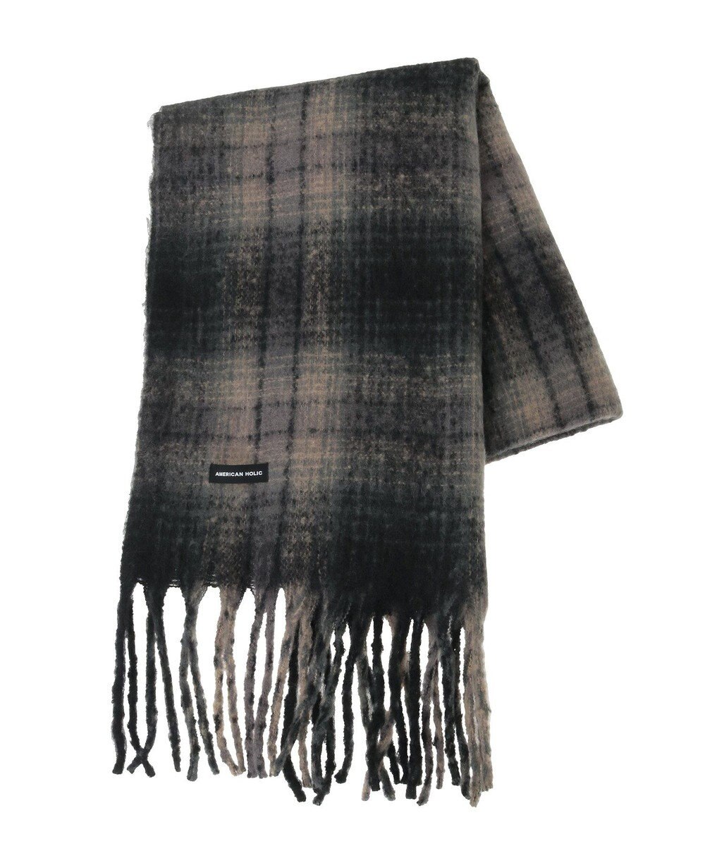 AMERICAN HOLIC チェックシャギーマフラー 