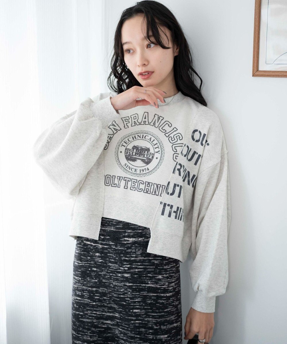 WEGO リメイク風切り替えショートスウェット 