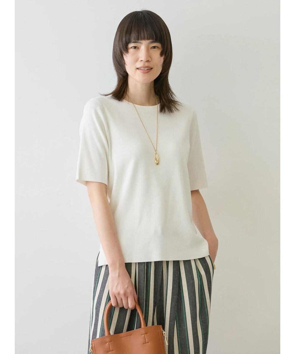 AMERICAN HOLIC ５分袖リブニットプルオーバー 