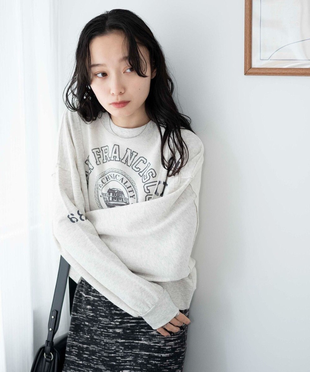 WEGO リメイク風切り替えショートスウェット 