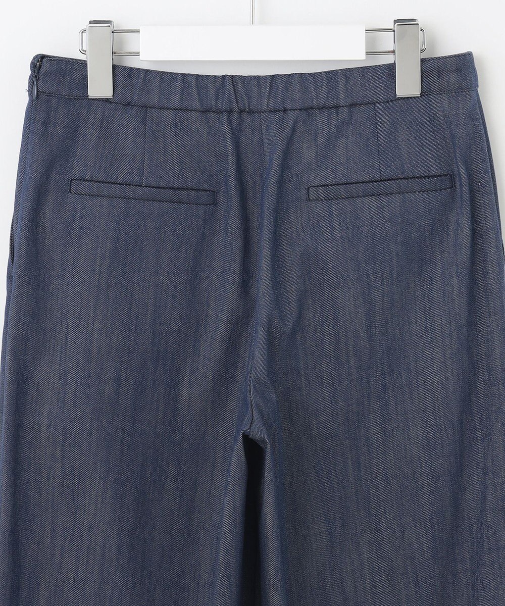 J.PRESS LADIES 【洗える】セルロースシャンブレー セミワイド マリン パンツ 
