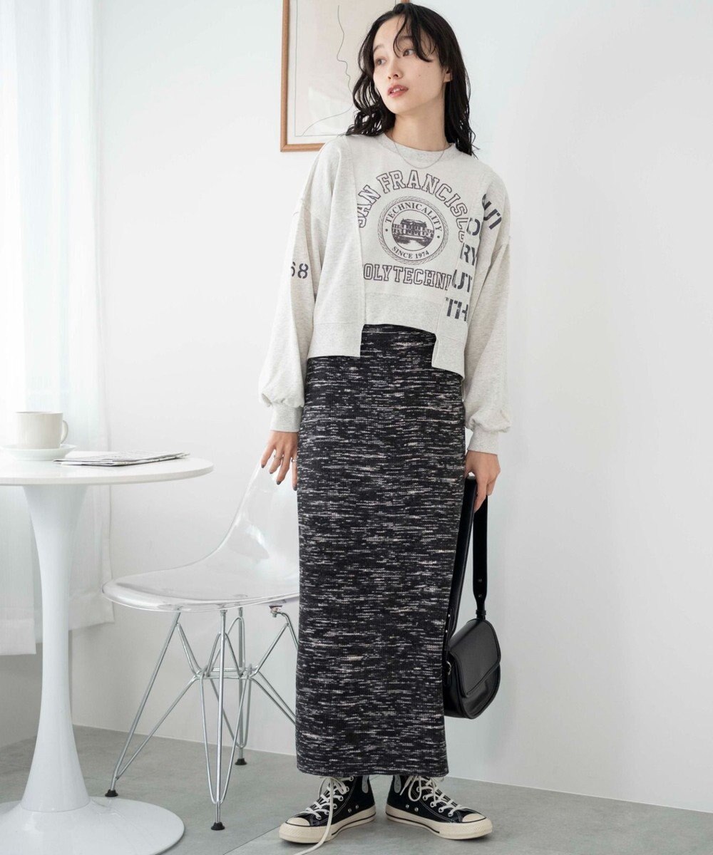 WEGO リメイク風切り替えショートスウェット 