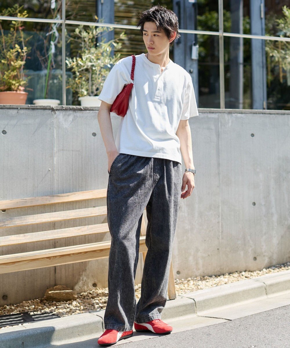 WEGO 【ユニセックス着用ITEM/ウエストゴム】ユルフィットデニムイージーパンツ 
