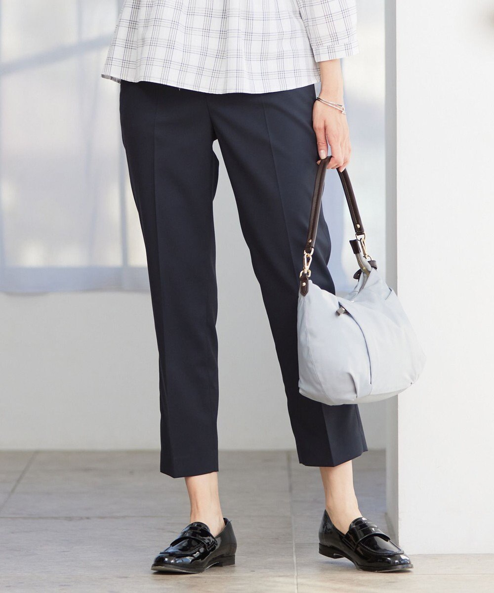 J.PRESS LADIES 【洗える】シャークスキン テーパード パンツ 