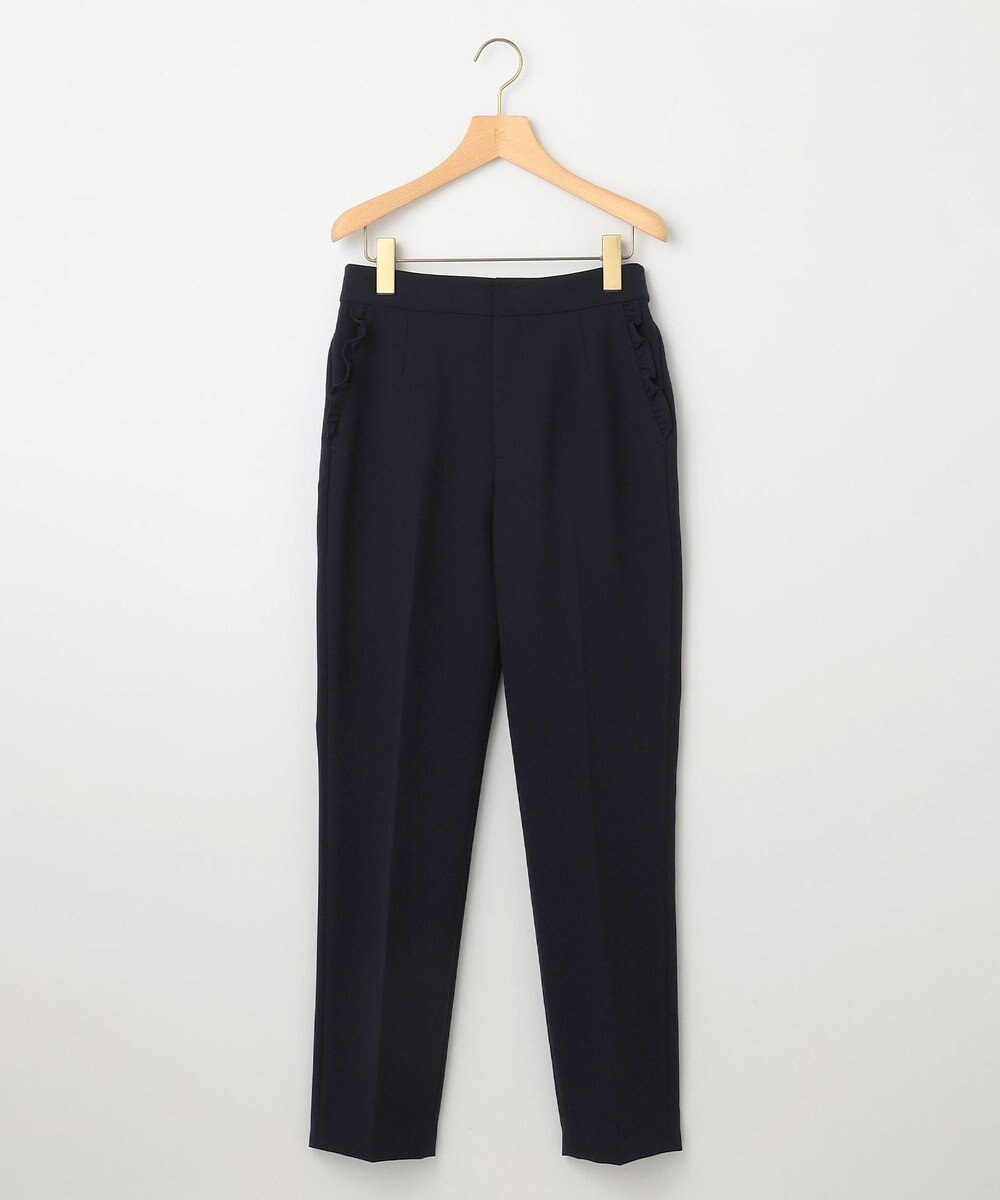 組曲 L 【KUMIKYOKU NAVY】コンフォータブルドレープ フリルテーパードパンツ 