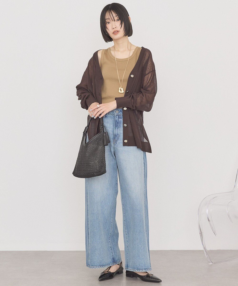 AMERICAN HOLIC メタルボタンシアーVネックカーディガン 