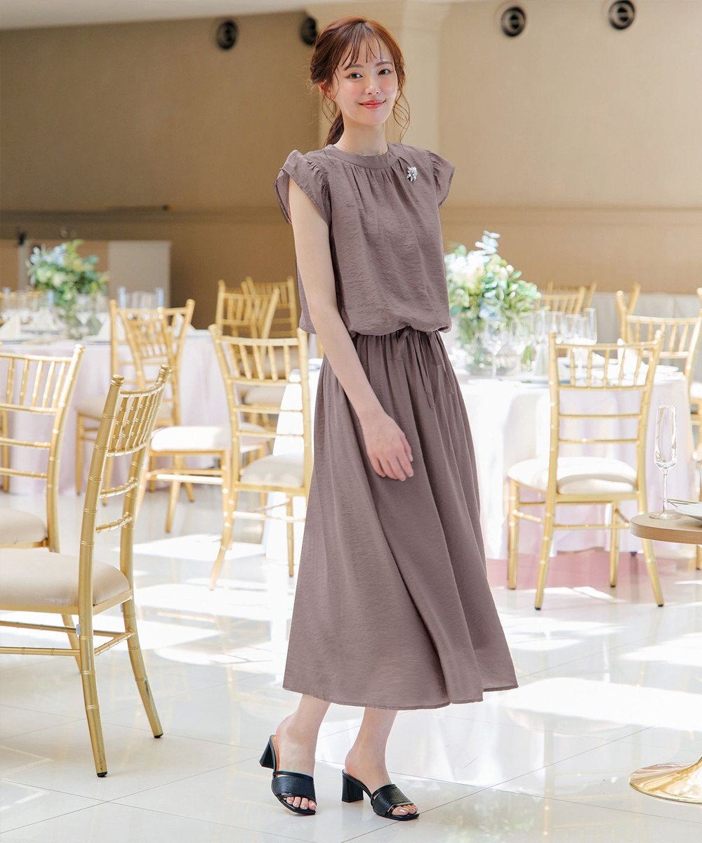 Tiaclasse 【洗える】フリル袖ワンピース 