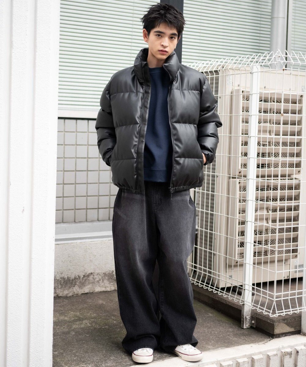 WEGO 【ユニセックス着用ITEM/SMLサイズ展開】PUパデッドブルゾン 