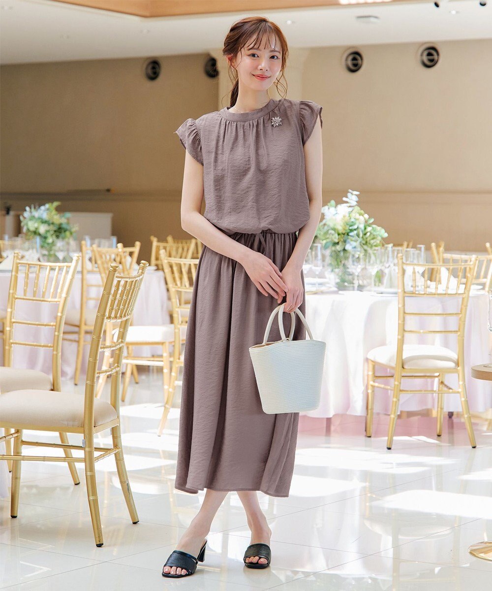 Tiaclasse 【洗える】フリル袖ワンピース 